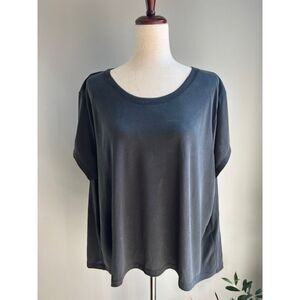 Banana Republic Women's Sandwashed Modal Black Cowl Back Top Size XXL